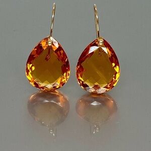 18K Yellow Gold Citrine Earrings